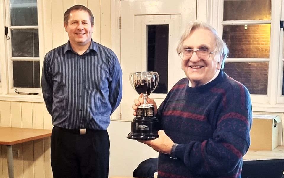 M0JMR receiving Farnborough Radio Society Trophy
